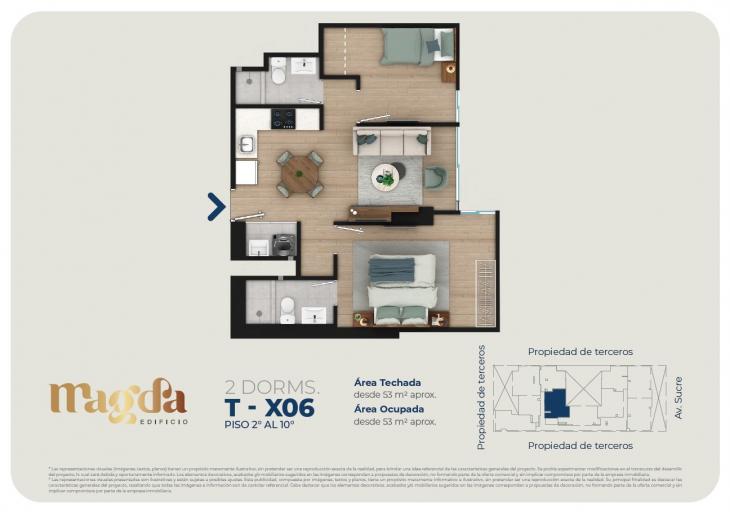 Plano del modelo TIPO X06 del proyecto Edificio Magda en Magdalena Del Mar