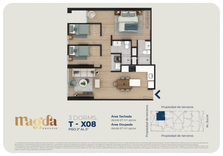 Plano del modelo TIPO X08 del proyecto Edificio Magda en Magdalena Del Mar