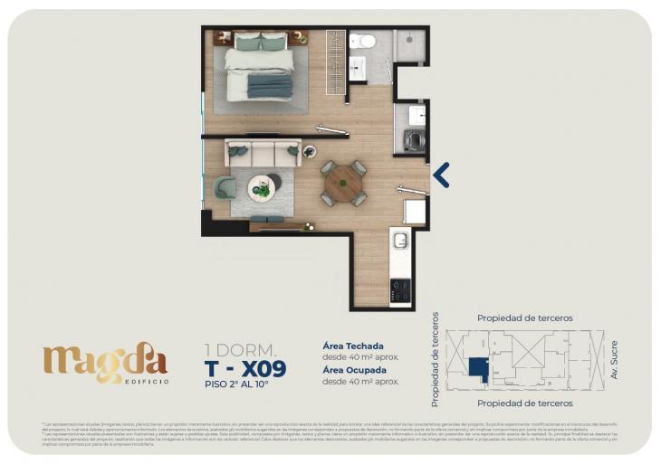 Plano del modelo TIPO X09 del proyecto Edificio Magda en Magdalena Del Mar