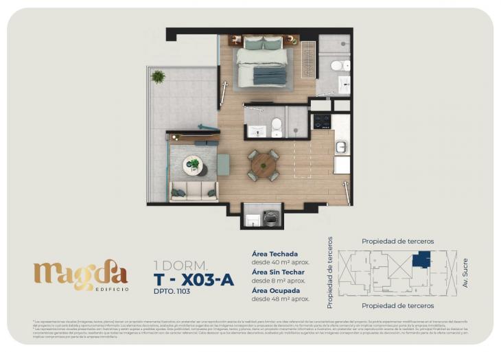 Plano del modelo TIPO X03A del proyecto Edificio Magda en Magdalena Del Mar