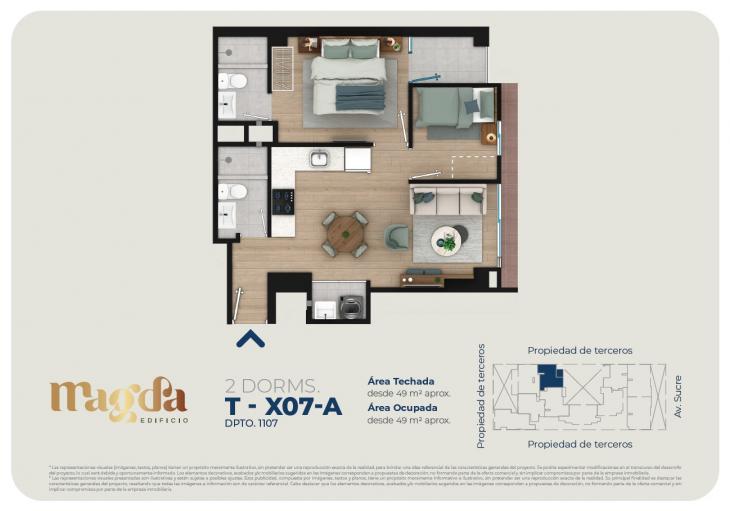 Plano del modelo TIPO X07A del proyecto Edificio Magda en Magdalena Del Mar
