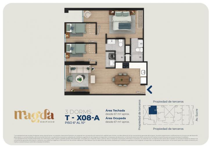 Plano del modelo TIPO X08A del proyecto Edificio Magda en Magdalena Del Mar