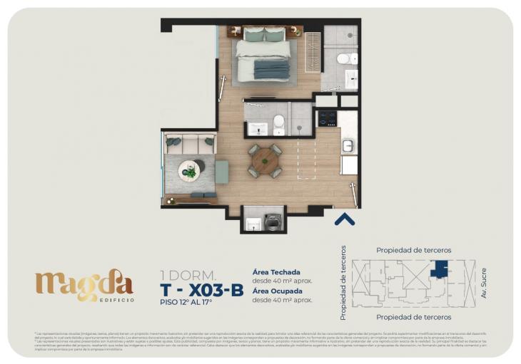 Plano del modelo TIPO X03B del proyecto Edificio Magda en Magdalena Del Mar