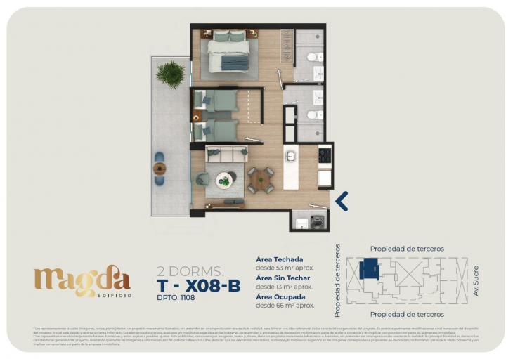 Plano del modelo TIPO X08B del proyecto Edificio Magda en Magdalena Del Mar
