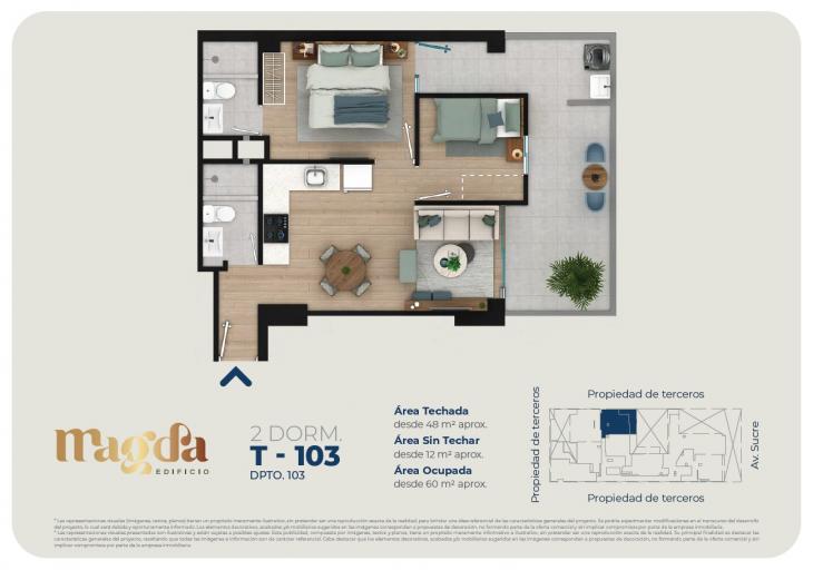 Plano del modelo TIPO 103 del proyecto Edificio Magda en Magdalena Del Mar