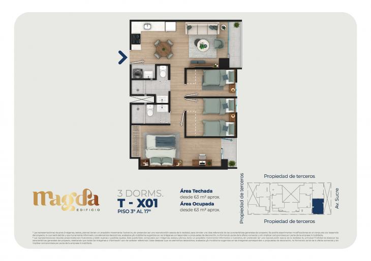 Plano del modelo TIPO X01 del proyecto Edificio Magda en Magdalena Del Mar