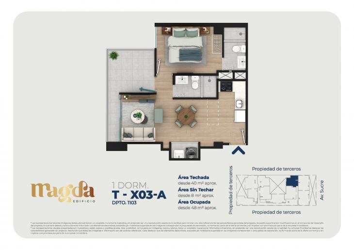 Plano del modelo TIPO X03A del proyecto Edificio Magda en Magdalena Del Mar
