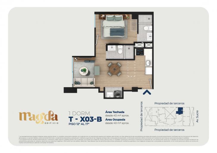 Plano del modelo TIPO X03B del proyecto Edificio Magda en Magdalena Del Mar