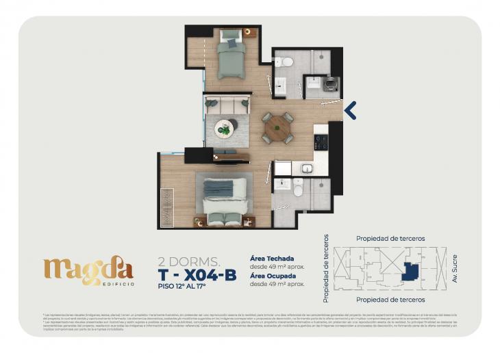 Plano del modelo TIPO X04B del proyecto Edificio Magda en Magdalena Del Mar