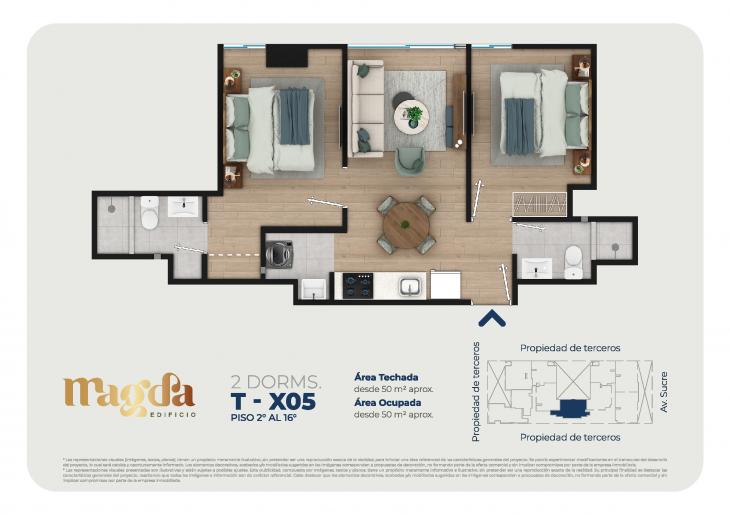 Plano del modelo TIPO X05 del proyecto Edificio Magda en Magdalena Del Mar