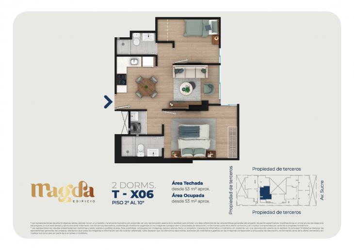 Plano del modelo TIPO X06 del proyecto Edificio Magda en Magdalena Del Mar