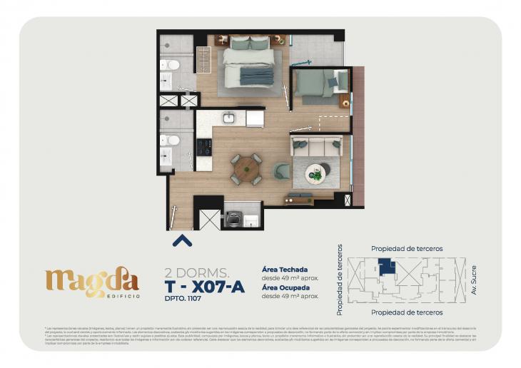 Plano del modelo TIPO X07A del proyecto Edificio Magda en Magdalena Del Mar