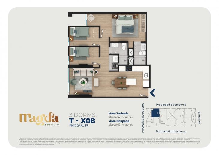 Plano del modelo TIPO X08 del proyecto Edificio Magda en Magdalena Del Mar