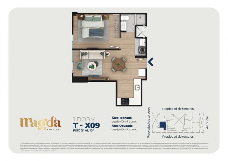 Plano del modelo TIPO X09 del proyecto Edificio Magda en Magdalena Del Mar