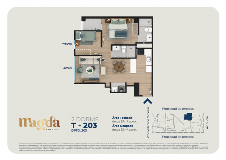 Plano del modelo TIPO 203 del proyecto Edificio Magda en Magdalena Del Mar