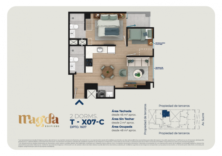 Plano del modelo TIPO X07C del proyecto Edificio Magda en Magdalena Del Mar