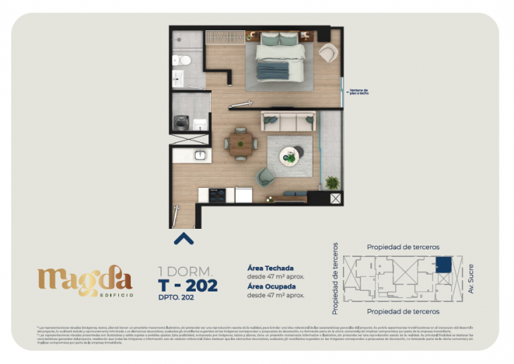 Plano del modelo TIPO 202 del proyecto Edificio Magda en Magdalena Del Mar