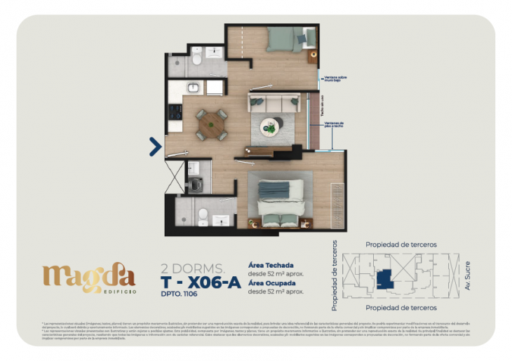 Plano del modelo TIPO X06A del proyecto Edificio Magda en Magdalena Del Mar