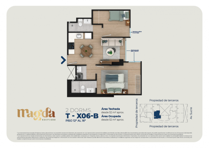 Plano del modelo TIPO X06B del proyecto Edificio Magda en Magdalena Del Mar