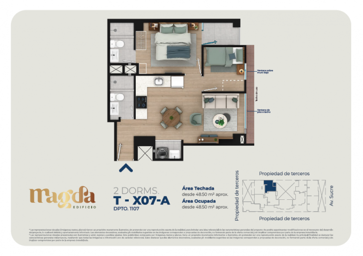 Plano del modelo TIPO X07A del proyecto Edificio Magda en Magdalena Del Mar