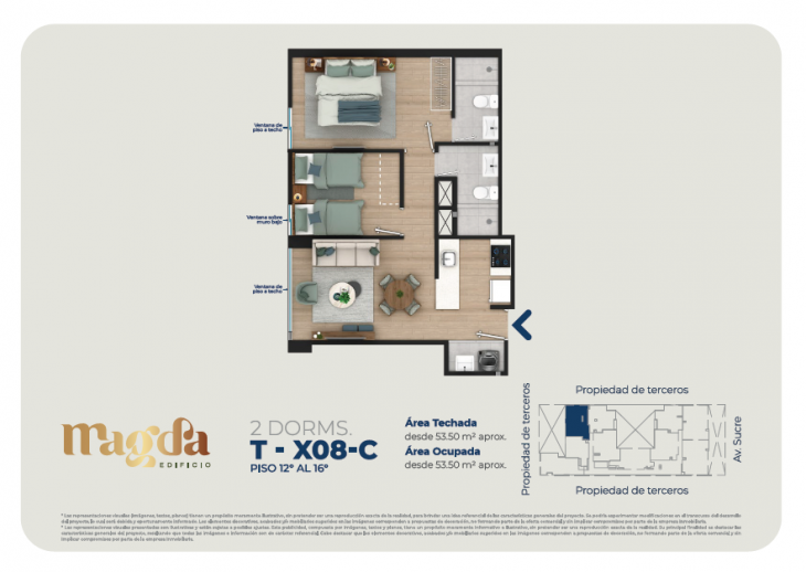Plano del modelo TIPO X08C del proyecto Edificio Magda en Magdalena Del Mar