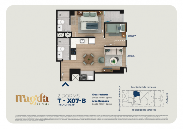 Plano del modelo TIPO X07B del proyecto Edificio Magda en Magdalena Del Mar