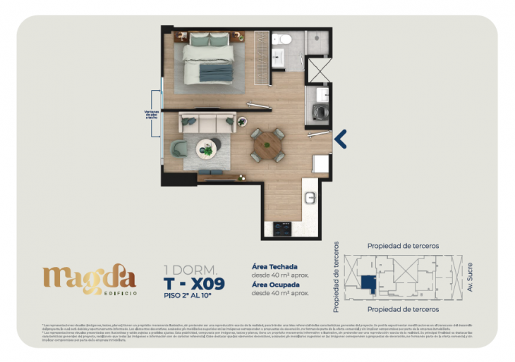 Plano del modelo TIPO X09 del proyecto Edificio Magda en Magdalena Del Mar