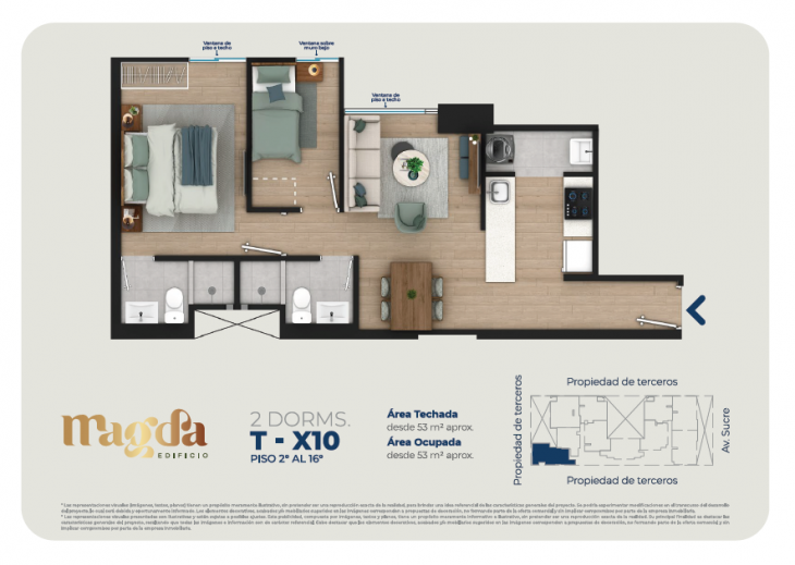 Plano del modelo TIPO X10 del proyecto Edificio Magda en Magdalena Del Mar