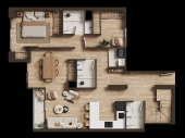 Plano del modelo DUPLEX 1703 del proyecto Larco 1036 Atemporal Flats Miraflores en Miraflores