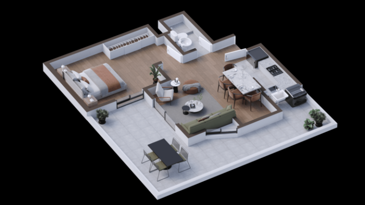 Plano del modelo 101 del proyecto Icaro 164 Chorrillos en Chorrillos