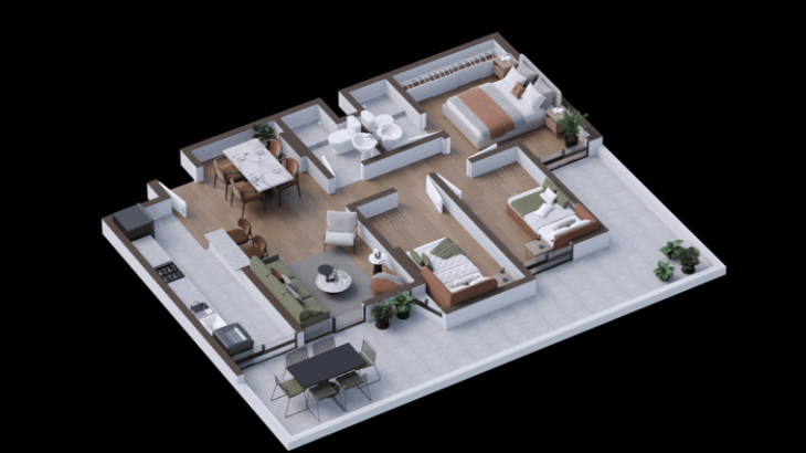 Plano del modelo 103 del proyecto Icaro 164 Chorrillos en Chorrillos