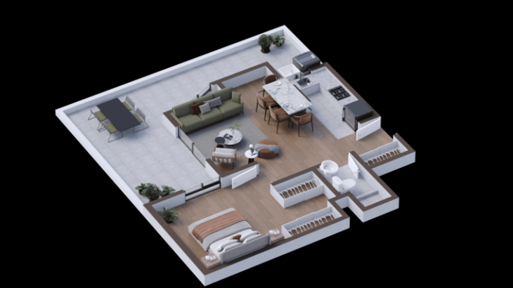 Plano del modelo 106 del proyecto Icaro 164 Chorrillos en Chorrillos