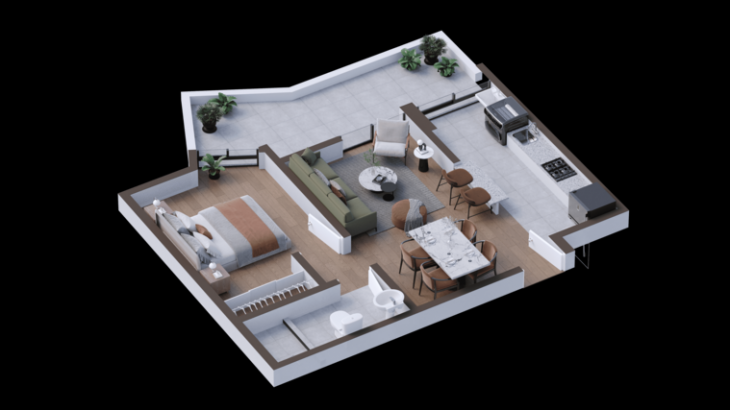 Plano del modelo 105 del proyecto Icaro 164 Chorrillos en Chorrillos