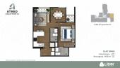 Plano del modelo 1D+1 del proyecto Atreo Apartments en Barranco