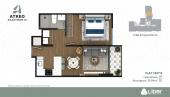 Plano del modelo 1D del proyecto Atreo Apartments en Barranco
