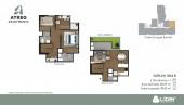 Plano del modelo 2D+1 del proyecto Atreo Apartments en Barranco