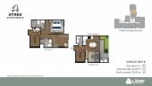 Plano del modelo 1D+1 del proyecto Atreo Apartments en Barranco