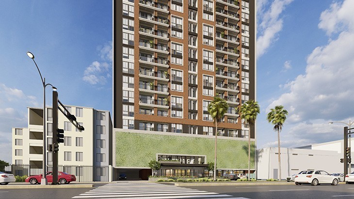 Fachada principal del proyecto Living Residencia Club en Cercado De Lima