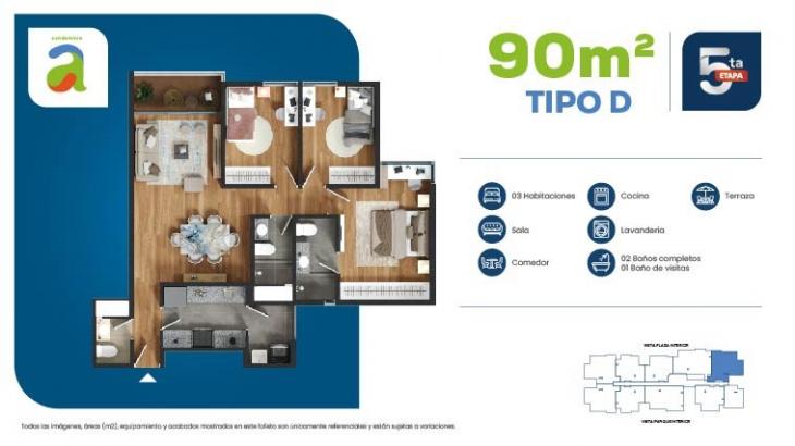 Plano del modelo TIPO D - ET5 del proyecto Condominio A - Etapa 5 en Arequipa