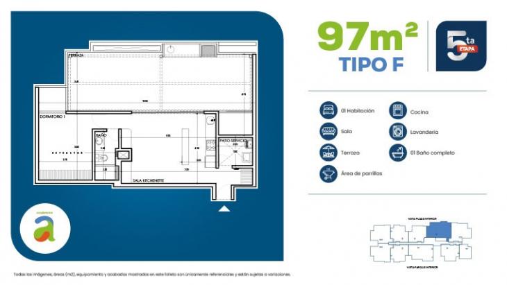 Plano del modelo TIPO F - ET5 del proyecto Condominio A - Etapa 5 en Arequipa
