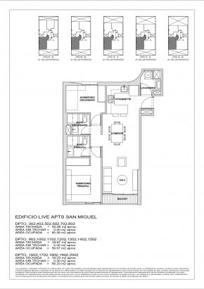 Plano del modelo X02-3 del proyecto Live Apts en San Miguel