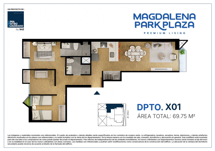 Plano del modelo TIPO X01 del proyecto Magdalena Park Plaza en Magdalena Del Mar