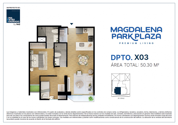 Plano del modelo TIPO X03 del proyecto Magdalena Park Plaza en Magdalena Del Mar