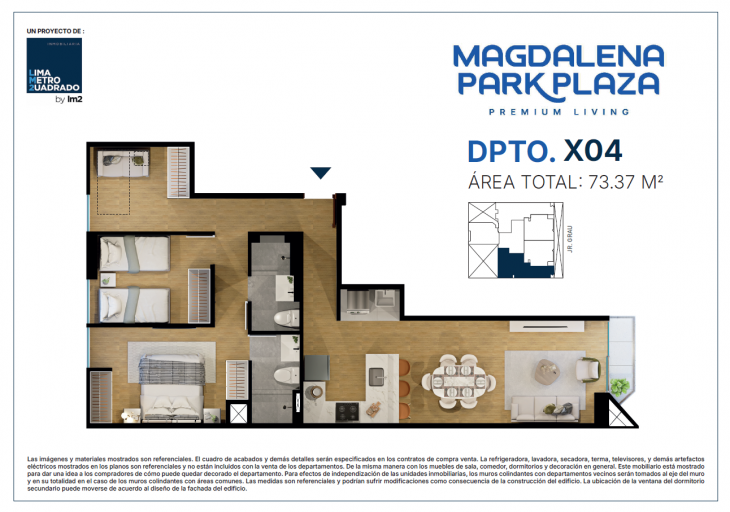 Plano del modelo TIPO X04 del proyecto Magdalena Park Plaza en Magdalena Del Mar