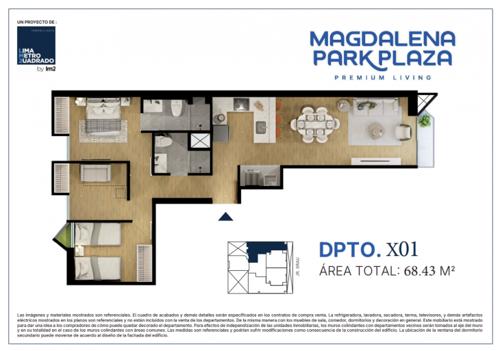 Plano del modelo TIPO X01 del proyecto Magdalena Park Plaza en Magdalena Del Mar
