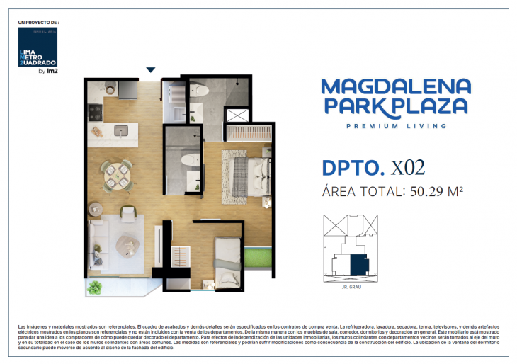 Plano del modelo TIPO X02 del proyecto Magdalena Park Plaza en Magdalena Del Mar