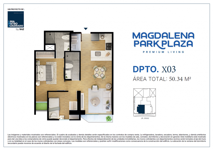 Plano del modelo TIPO X03 del proyecto Magdalena Park Plaza en Magdalena Del Mar