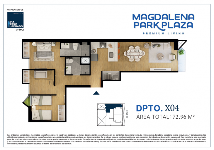 Plano del modelo TIPO X04 del proyecto Magdalena Park Plaza en Magdalena Del Mar