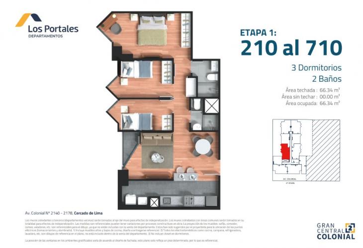 Plano del modelo 3D del proyecto Gran Central Colonial 2 en Cercado De Lima