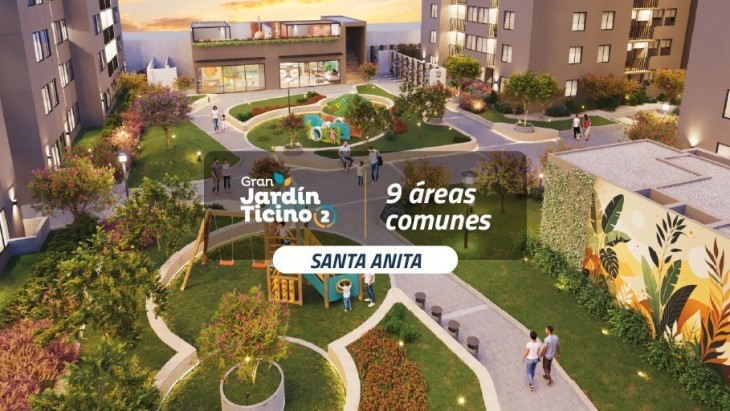 Fachada principal del proyecto Gran Jardín Ticino 2 en Santa Anita